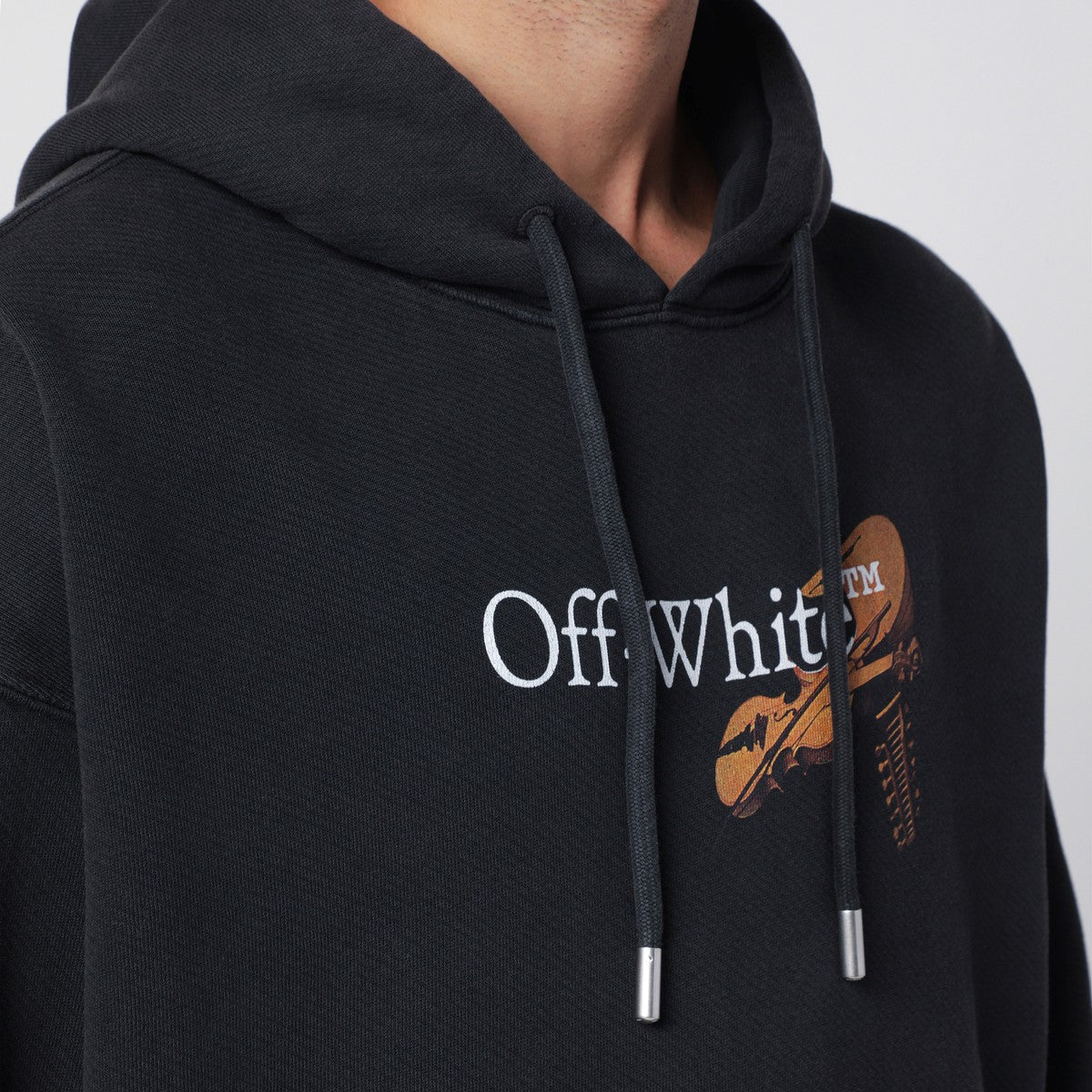 Off White Off-White™ Washed black Cupid Arrow Skate Logo hoodie